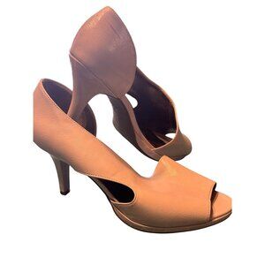 Life Stride Soft System Beige Peep Toe Heels Cut-Out Design Size 10W